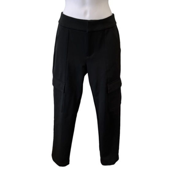 Anthropologie Black Cargo Pants black essential slim 2P Pockets - Picture 1 of 12